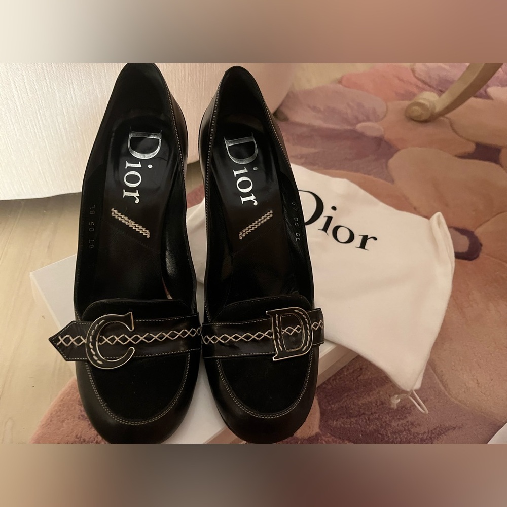 Dior Large CD Schoolgirl Loafer Pumps 🖤 Size 8 1/2 - Picture 8 of 12